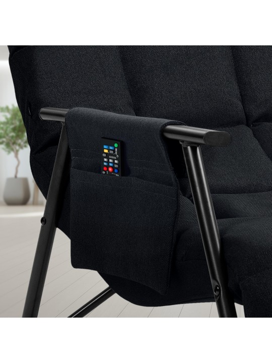 Keinutuoli Cathy kangasta, musta