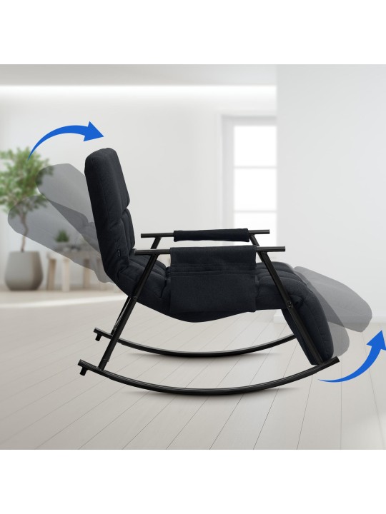 Keinutuoli Cathy kangasta, musta