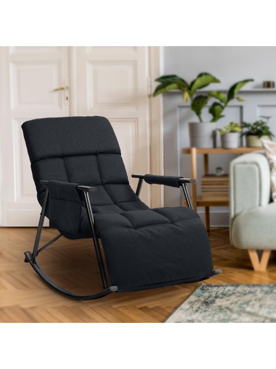 Keinutuoli Cathy kangasta, musta