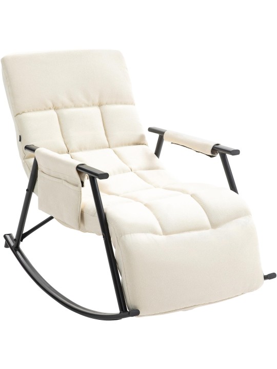 Keinutuoli Cathy kangasta, kermanvärinen