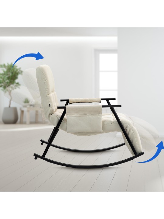 Keinutuoli Cathy kangasta, kermanvärinen