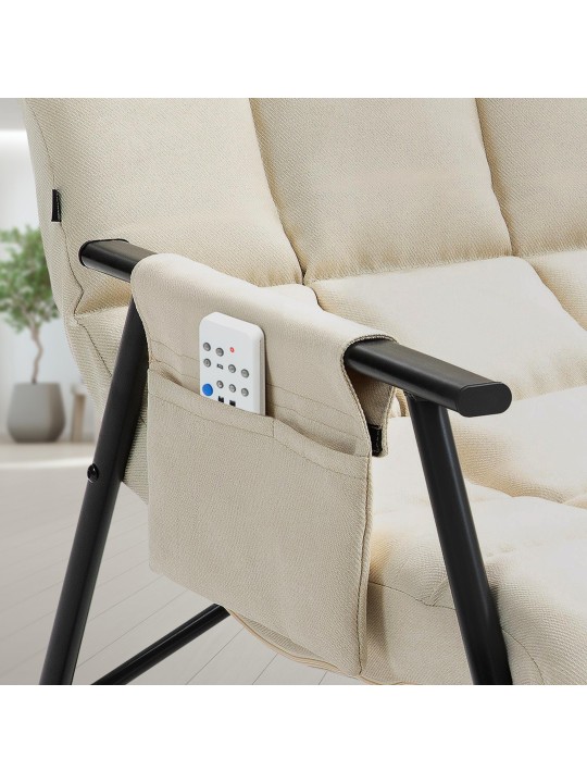 Keinutuoli Cathy kangasta, kermanvärinen