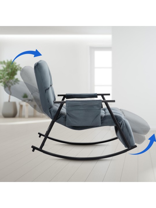 Keinutuoli Cathy velvet, tummanharmaa