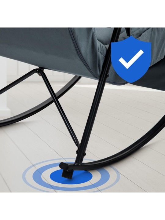 Keinutuoli Cathy velvet, tummanharmaa