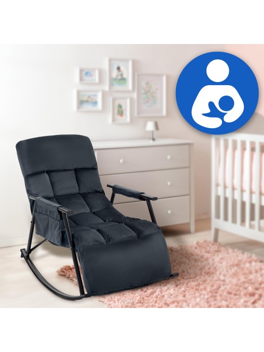 Keinutuoli Cathy velvet, musta