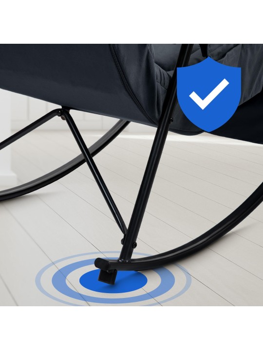 Keinutuoli Cathy velvet, musta