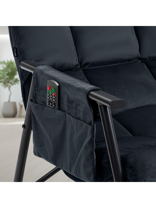 Keinutuoli Cathy velvet, musta