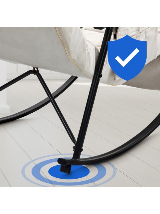 Keinutuoli Cathy velvet, kermanvärinen