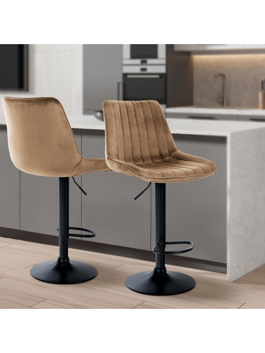 2 baarijakkaran setti Toni velvet, ruskea