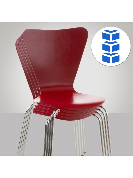 4 kpl Calisto vierailijatuolia, punainen