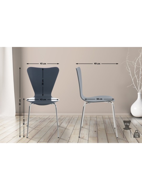 4 kpl Calisto vierailijatuolia, harmaa 4 kpl Calisto vierailijatuolia, harmaa