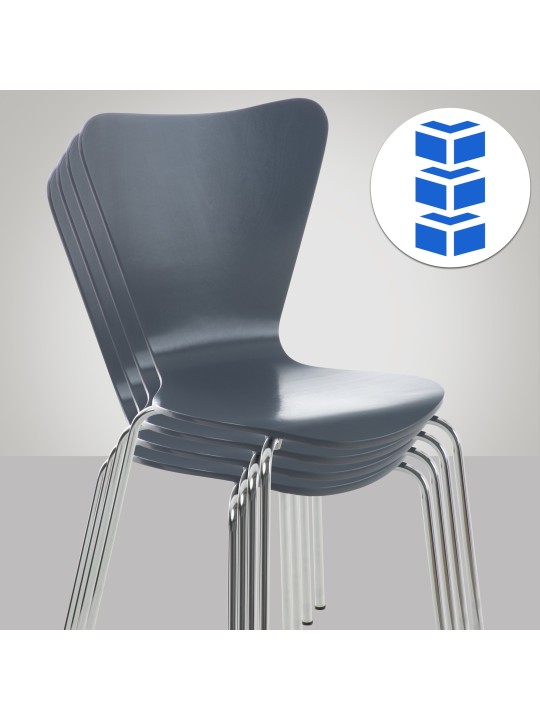 4 kpl Calisto vierailijatuolia, harmaa 4 kpl Calisto vierailijatuolia, harmaa