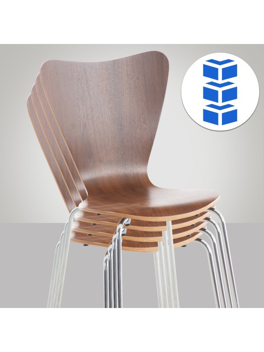 4 kpl Calisto vierailijatuolia, pähkinä