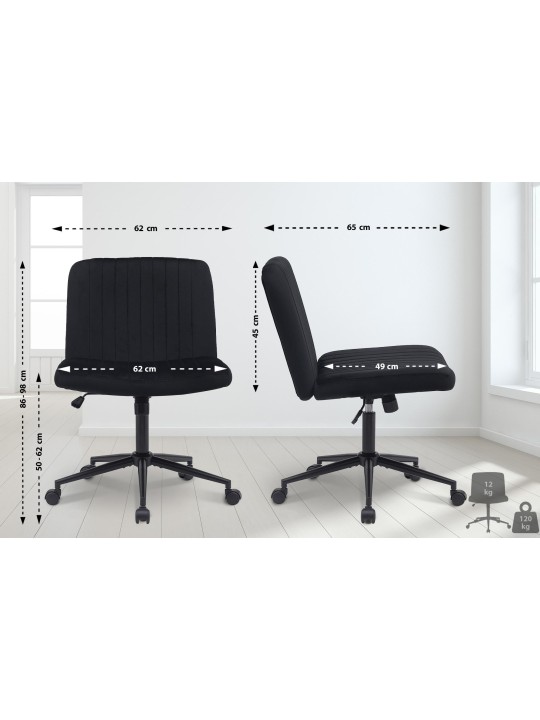 Kingman samettityötuoli, musta