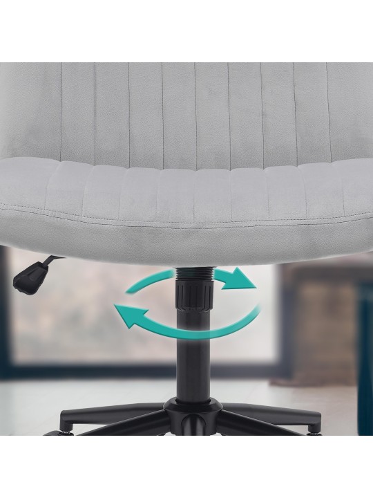 Kingman samettityötuoli, vaaleanharmaa