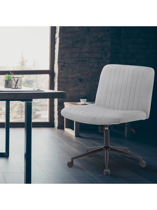 Kingman samettityötuoli, vaaleanharmaa