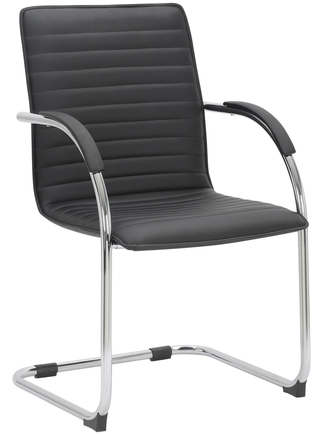 Tira keinonahkainen vierailijatuoli, musta