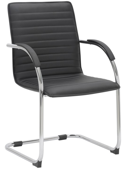 Tira keinonahkainen vierailijatuoli, musta