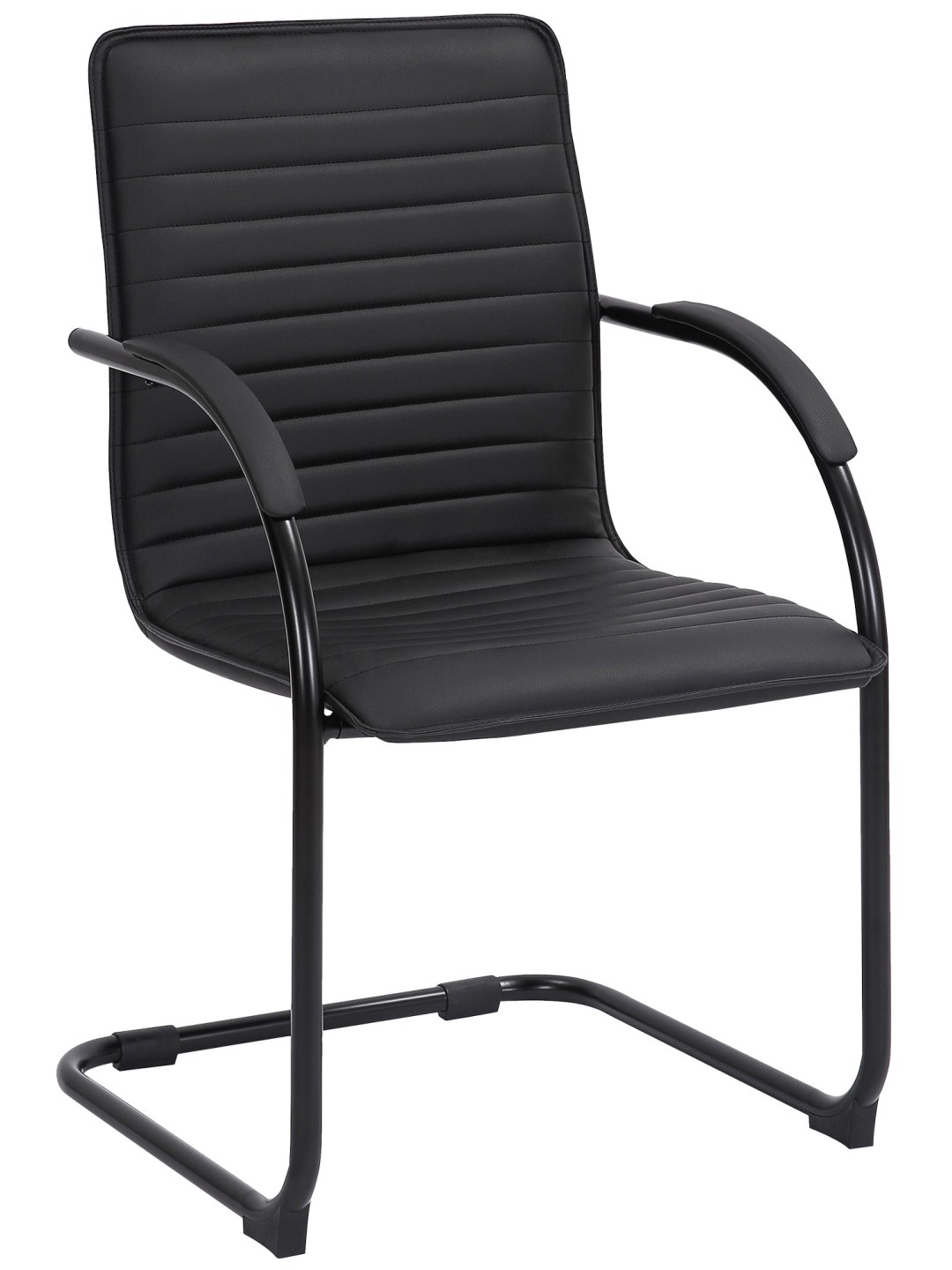 Tira keinonahkainen vierailijatuoli, musta/musta