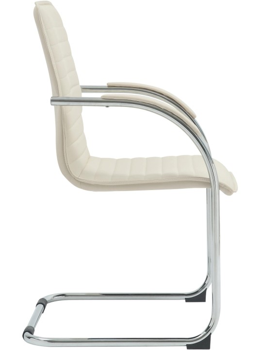 Tira keinonahkainen vierailijatuoli, kermanvärinen