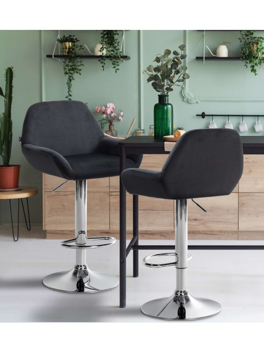 2 baarijakkaran sarja Braga samettikromi, musta