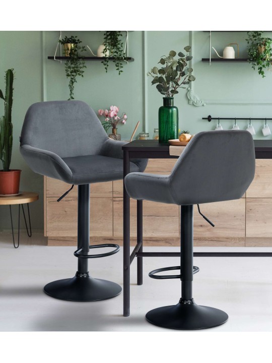 2 baarijakkaran sarja Braga velvet, tummanharmaa 2 baarijakkaran sarja Braga velvet, tummanharmaa