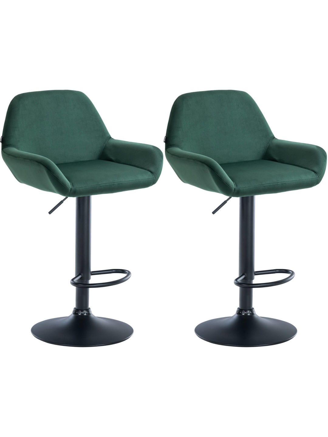 Setti 2 baarijakkaraa Braga samettia, tummanvihreä