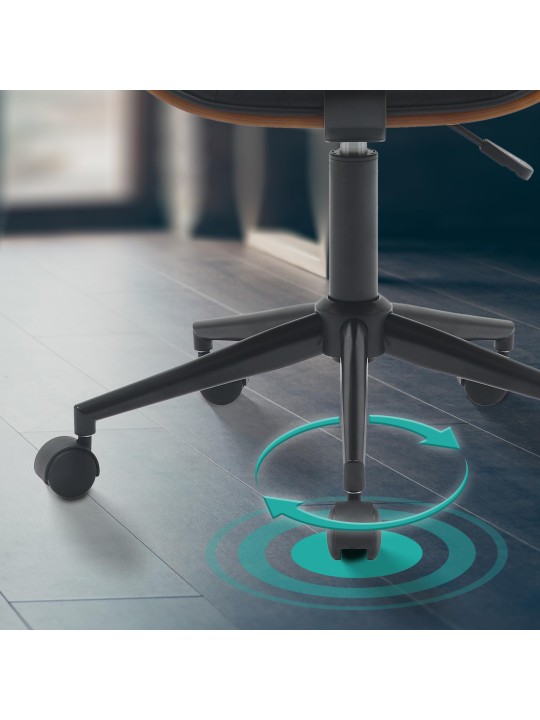 Työtuoli Plover keinonahkaa, pähkinä/musta