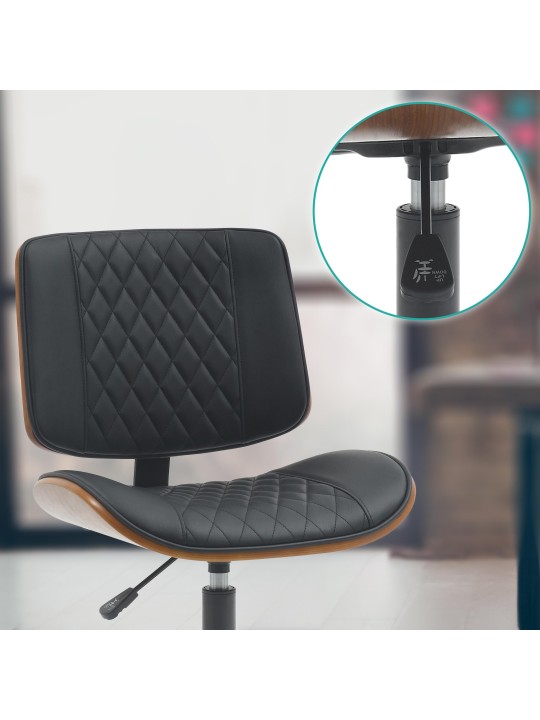 Työtuoli Plover keinonahkaa, pähkinä/musta