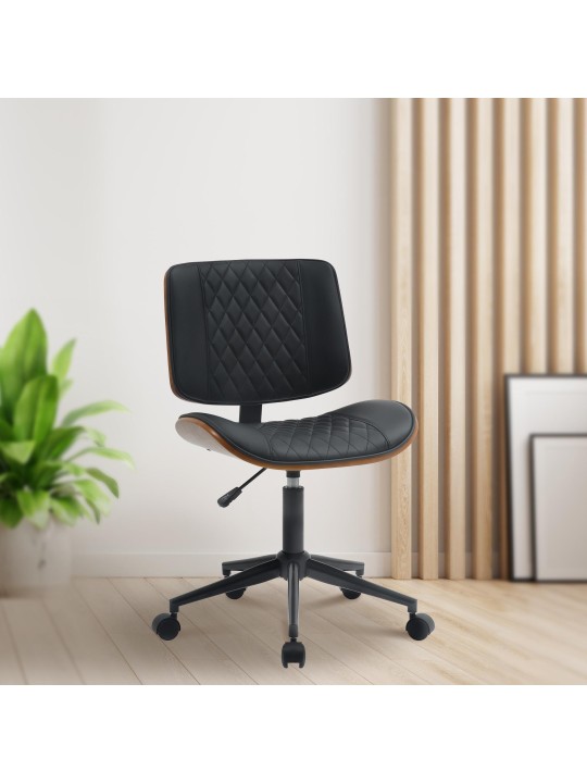 Työtuoli Plover keinonahkaa, pähkinä/musta