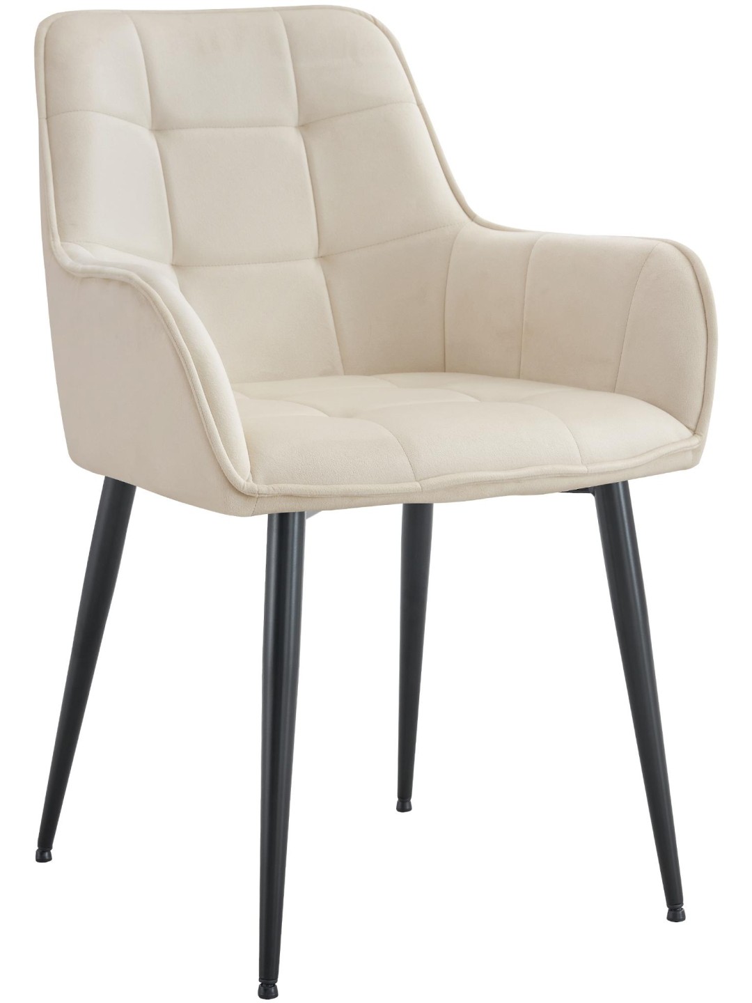 Ferndale samettinen ruokapöydän tuoli, kermanvärinen