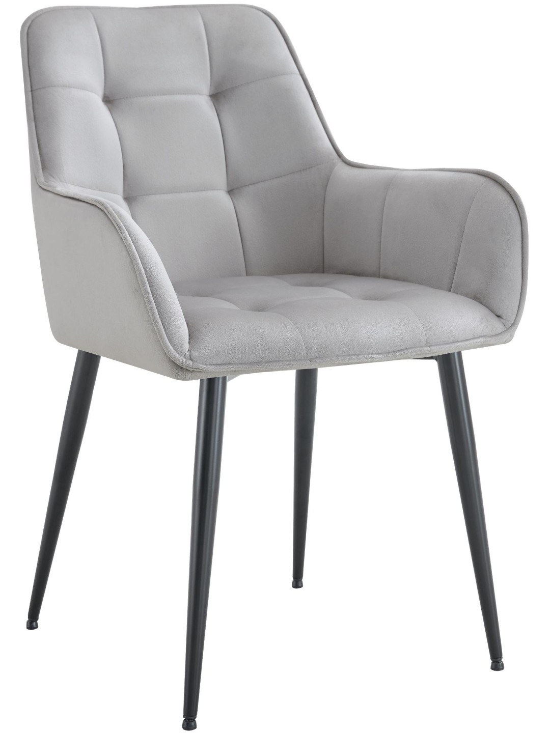 Ferndale samettinen ruokapöydän tuoli, vaaleanharmaa