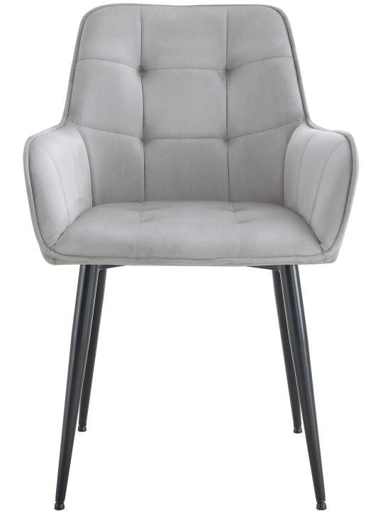 Ferndale samettinen ruokapöydän tuoli, vaaleanharmaa
