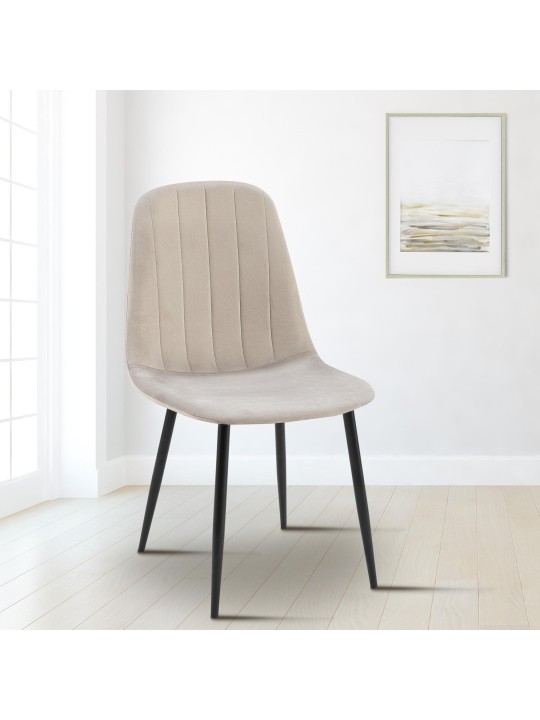 Baxter samettinen ruokapöydän tuoli, harmaa