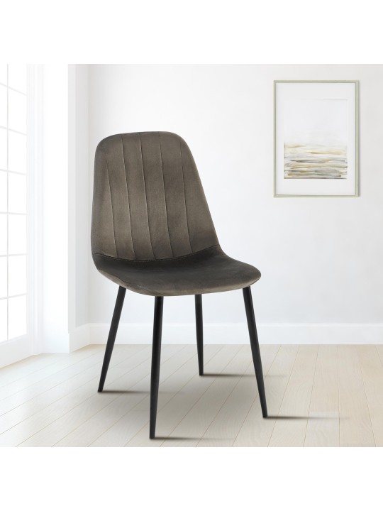 Setti 4 ruokapöydän tuolia Baxter velvet, antrasiitti