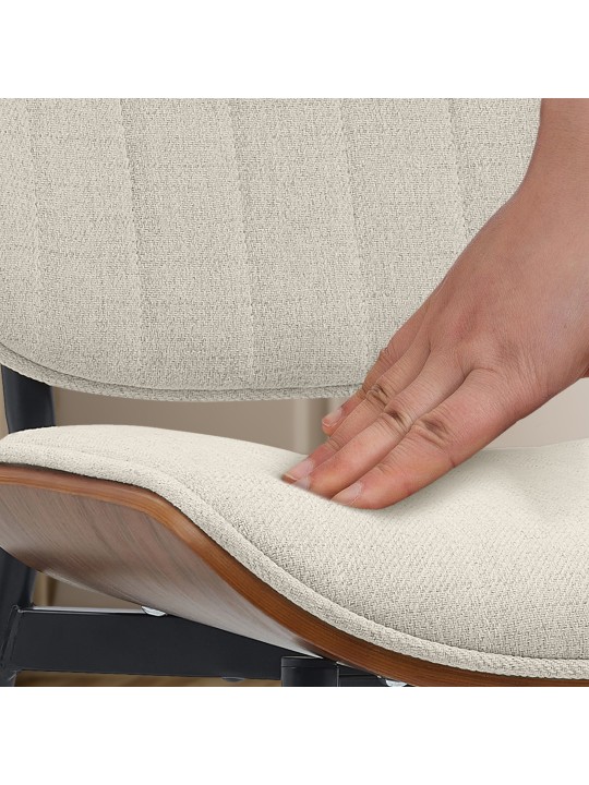 Vierailijatuoli Tiffin kangasta, pähkinä/kermanvärinen