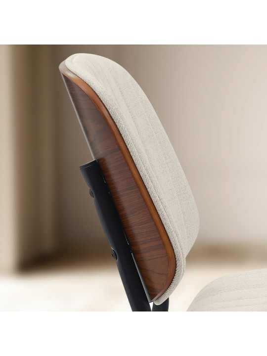 Vierailijatuoli Tiffin kangasta, pähkinä/kermanvärinen