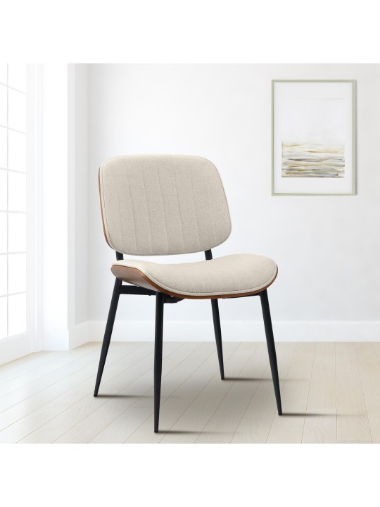 Vierailijatuoli Tiffin kangasta, pähkinä/kermanvärinen