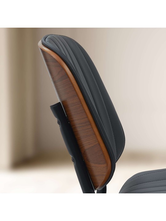 Vierailutuoli Tiffin keinonahkaa, pähkinä/musta