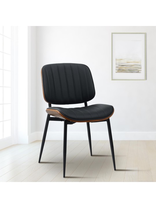 Vierailutuoli Tiffin keinonahkaa, pähkinä/musta