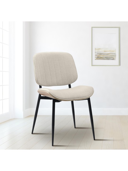 Vierailijatuoli Tiffin kangasta, luonnonvärinen/kermanvärinen