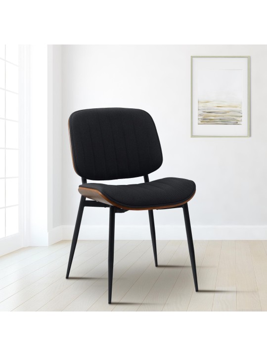 Vierailijatuoli Tiffin kangasta, pähkinä/musta