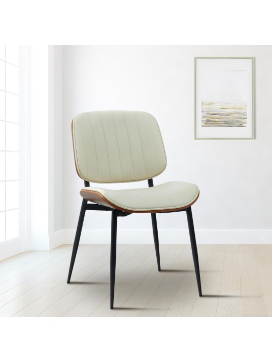 Vierailutuoli Tiffin keinonahkaa, pähkinä/kermanvärinen