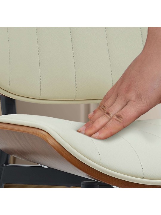 Vierailutuoli Tiffin keinonahkaa, pähkinä/kermanvärinen