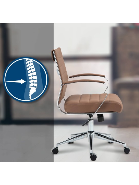 Oakland aitoa nahkaa työtuoli, vaaleanruskea