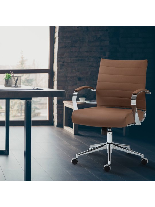 Oakland aitoa nahkaa työtuoli, vaaleanruskea