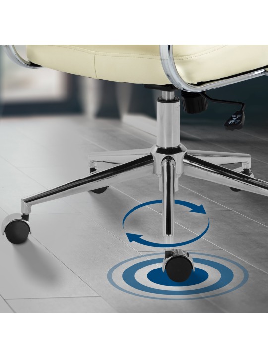 Oakland keinonahkainen työtuoli, kermanvärinen