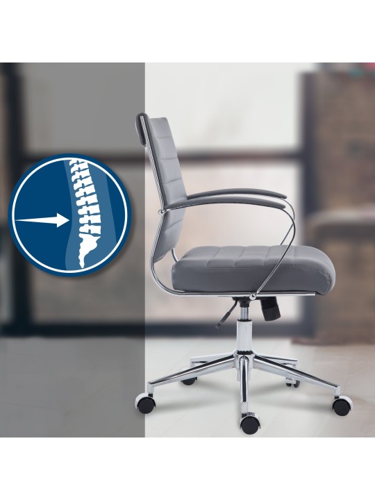 Oakland keinonahkainen työtuoli, harmaa