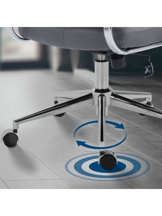 Oakland keinonahkainen työtuoli, harmaa