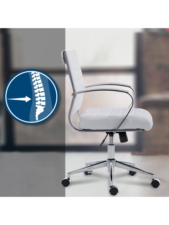 Oakland keinonahkainen työtuoli, valkoinen Oakland keinonahkainen työtuoli, valkoinen